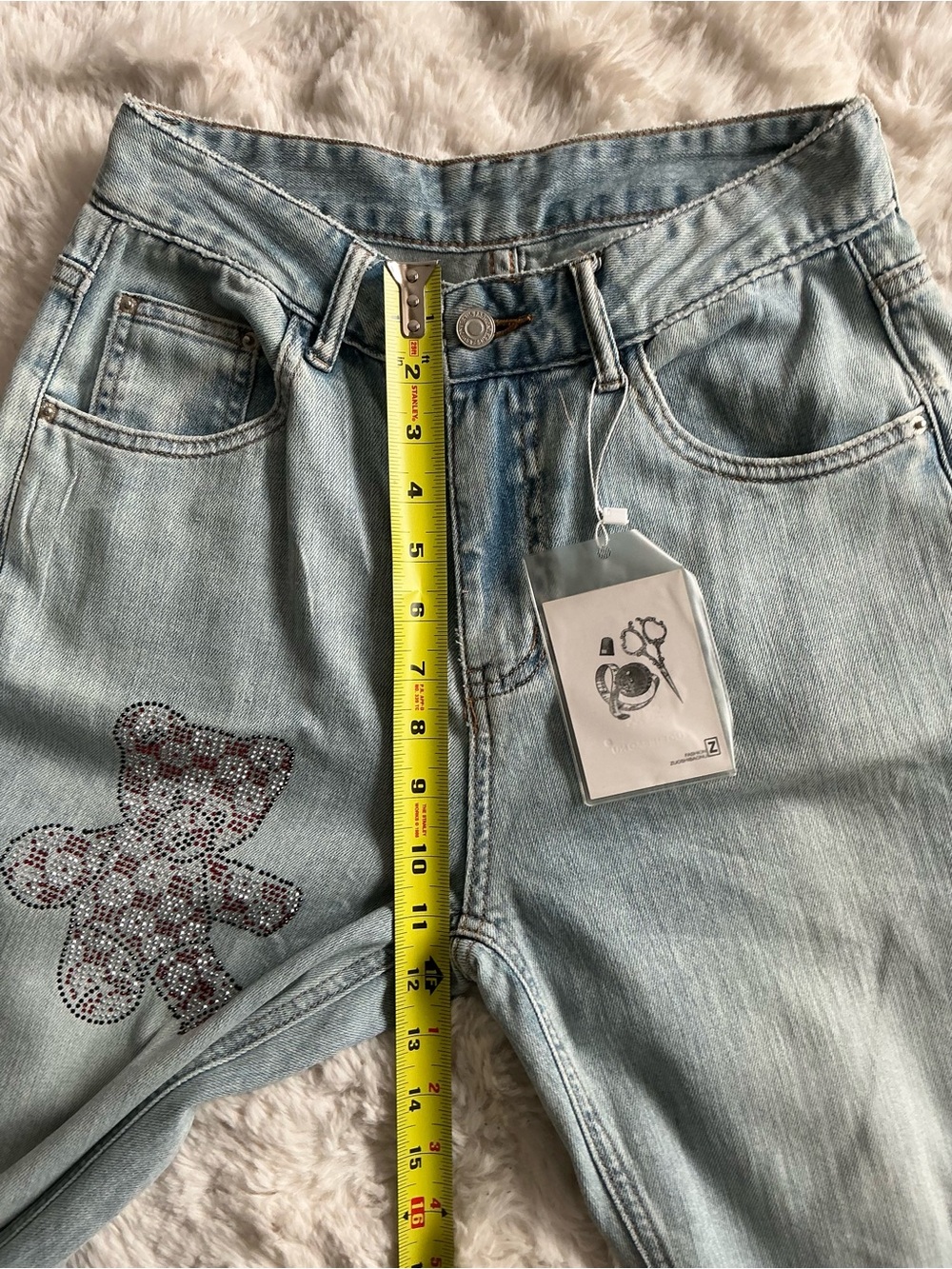 Light Wash Wide Leg Women's Jeans - Blue - Picture 3 of 5